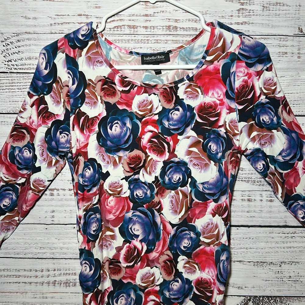 Isabella Oliver for A Pea In The Pod Size 3 (fits 8) Maternity Rose Floral Pink - Picture 5 of 16